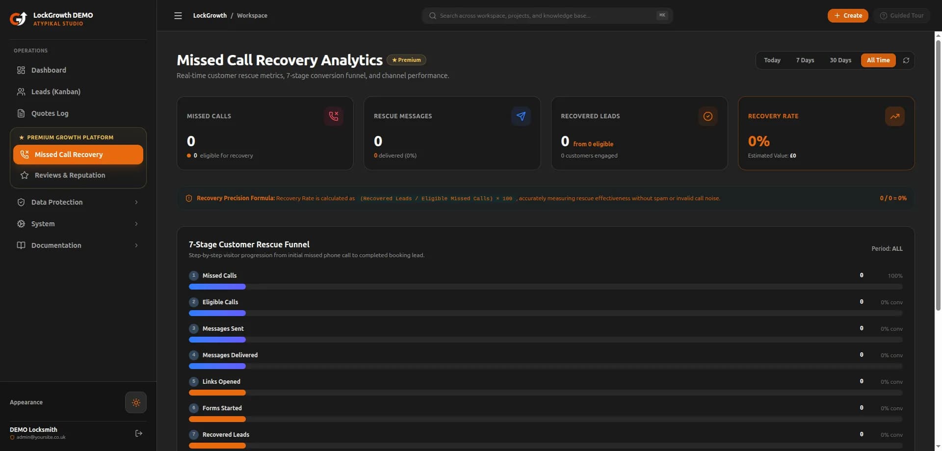 Missed Call Recovery - Telnyx webhook triggers instant SMS self-service quote rescue